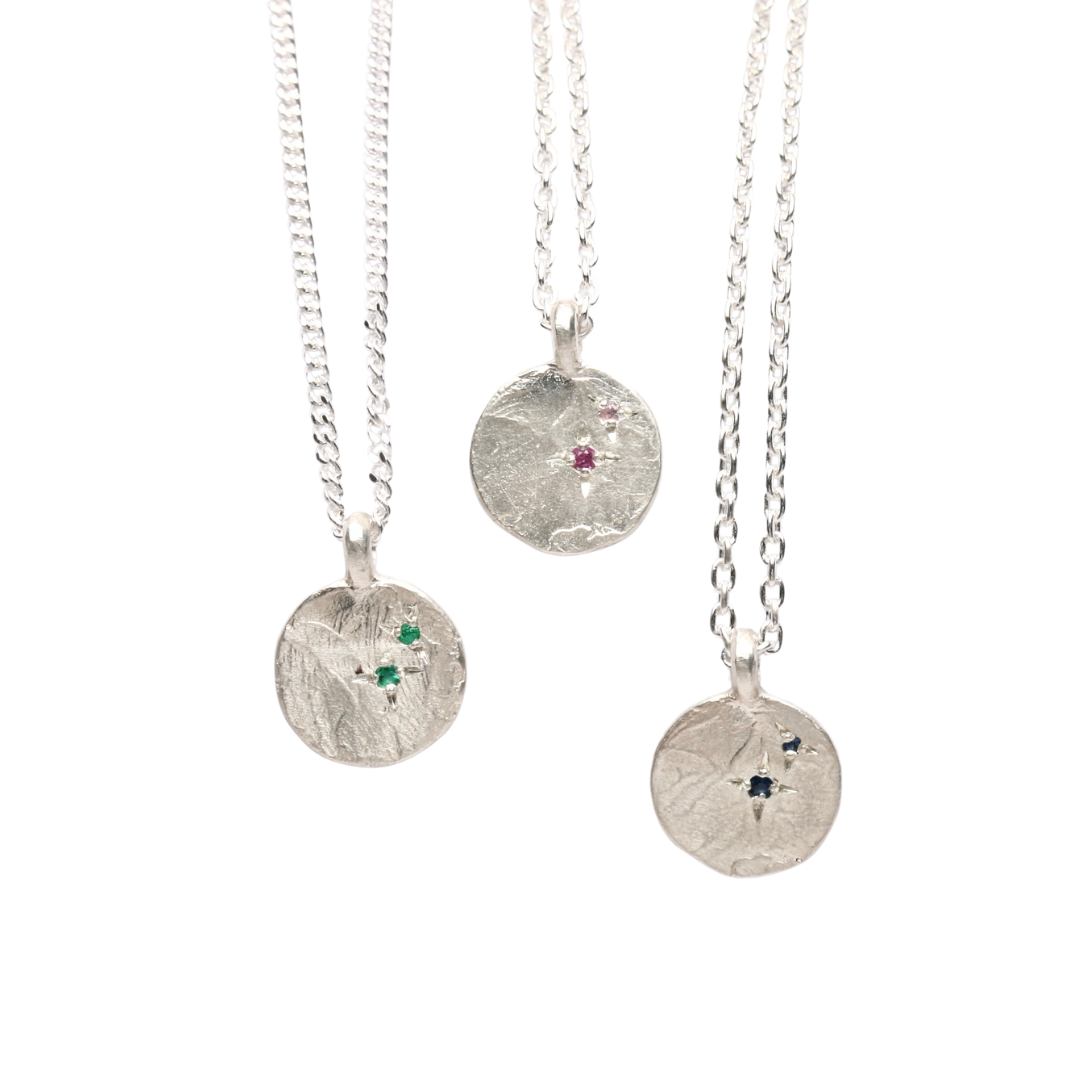 Lunar Pendant - Silver - Emerald