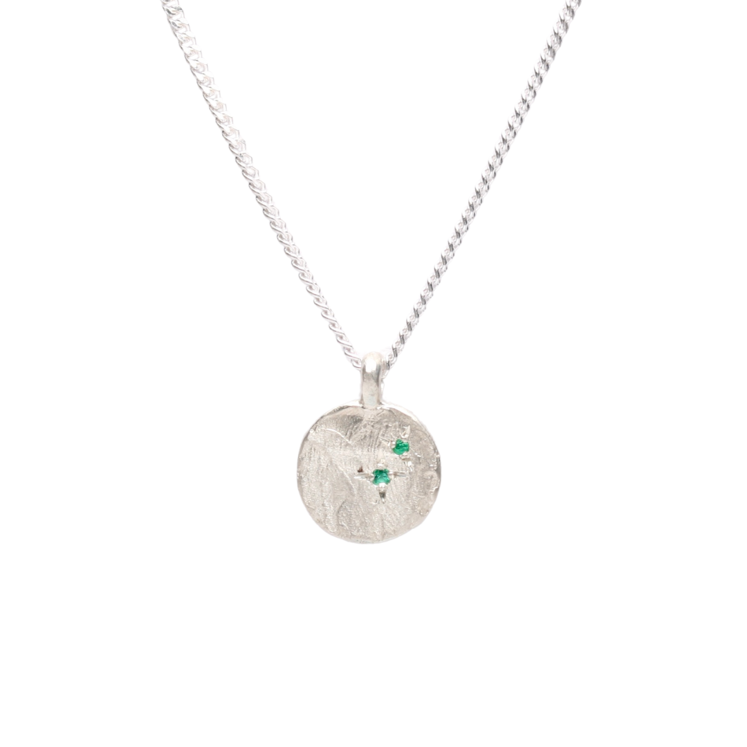 Lunar Pendant - Silver - Emerald