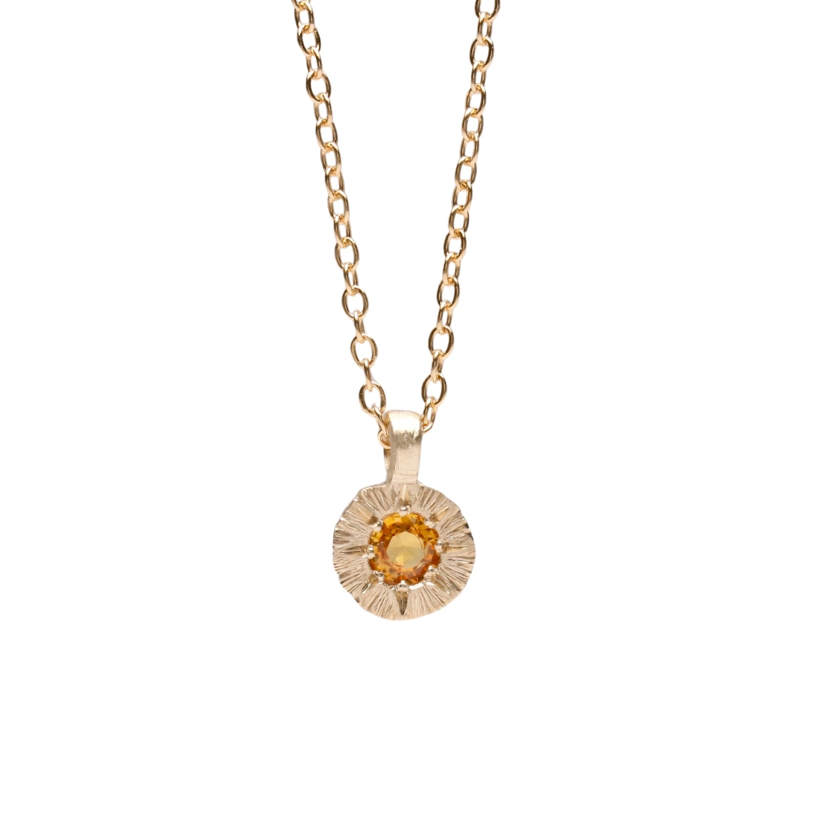 Stone Love Pendant - Gold with yellow sapphire