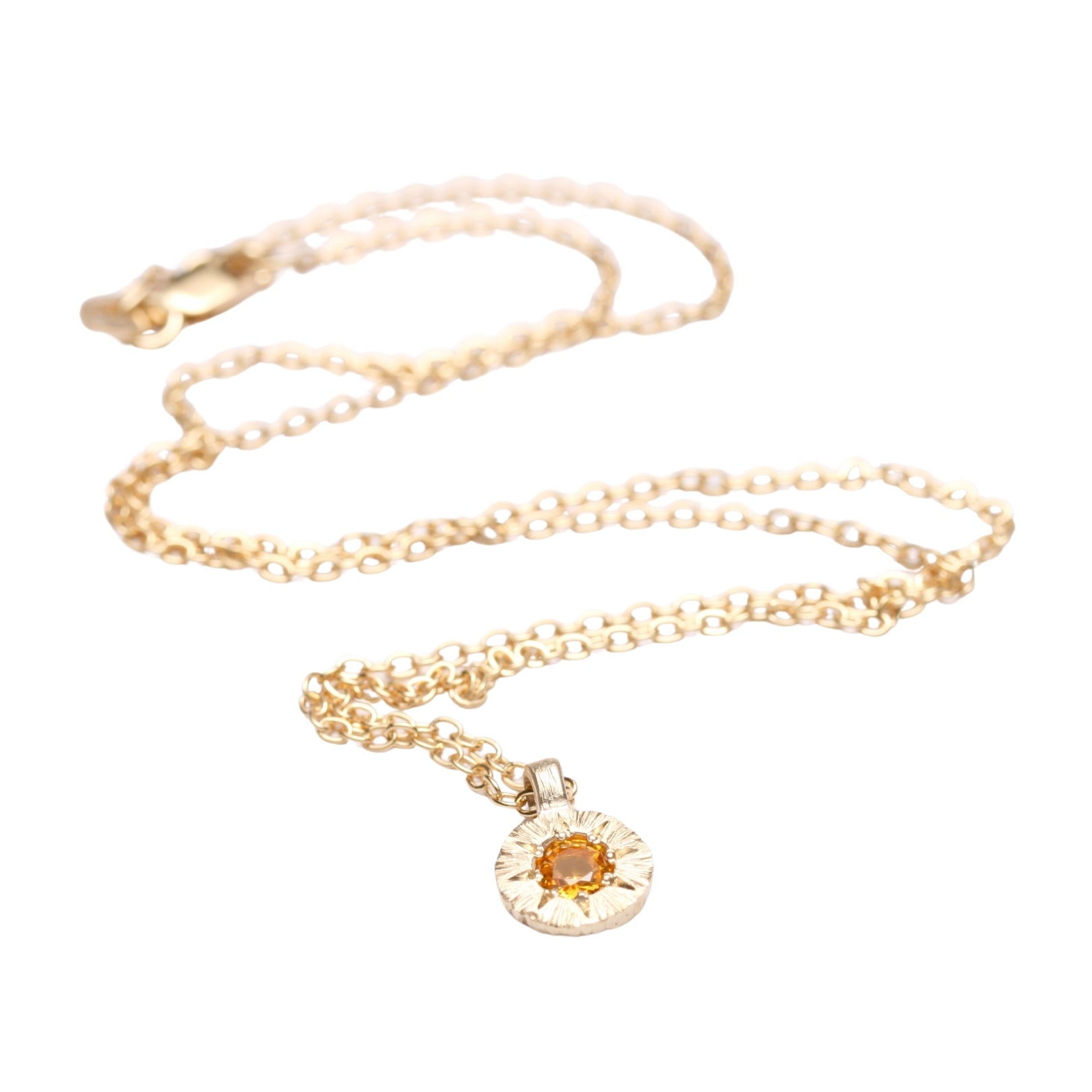 Stone Love Pendant - Gold with yellow sapphire