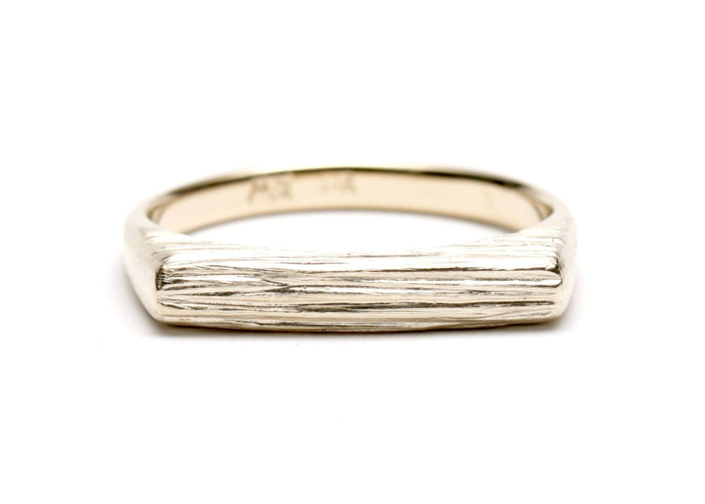 Strata Slate signet ring - Available in gold and silver
